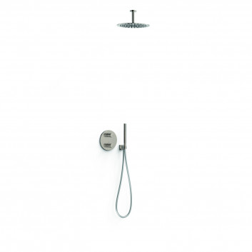 Zestaw prysznicowy Tres Loft podtynkowy z deszczownicą okrągłą 30 cm - stal 
