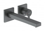 Bateria umywalkowa Hansgrohe EcoSmart+, jednouchwytowa, z wylewką 22,5 cm, ścienna, podtynkowa - czarny chrom szczotkowany