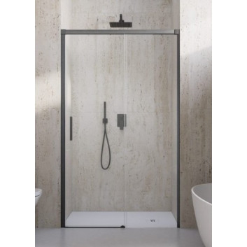 Drzwi wnękowe Radaway Idea 8 DWJ Brushed GunMetal 140 cm, lewe - szkło przejrzyste, profil gunmetal szczotkowany