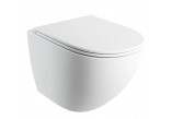 Miska WC Omnires Ottawa Comfort 54x36,5 cm wisząca, bezkołnierzowa, z deską wolnoopadającą - biały mat