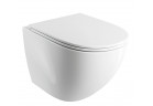 Miska WC Omnires Ottawa Comfort 54x36,5 cm wisząca, bezkołnierzowa, z deską wolnoopadającą - biały połysk