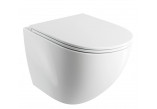 Miska WC Omnires Ottawa Comfort 54x36,5 cm wisząca, bezkołnierzowa, z deską wolnoopadającą - biały połysk
