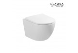 Miska WC wisząca EMPORIA NOX 1.1, 53x36 cm, bezrantowa, system spłukiwania wirowego AquaTwist, z deską wolnoopadającą slim