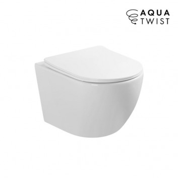 Miska WC wisząca EMPORIA NOX 1.1, 53x36x32 cm, bezrantowa, system spłukiwania wirowego AquaTwist, z deską wolnoopadającą slim