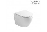 Miska WC wisząca EMPORIA NOX 1.0, 49,5x36 cm, bezrantowa, system spłukiwania wirowego AquaTwist, z deską wolnoopadającą slim