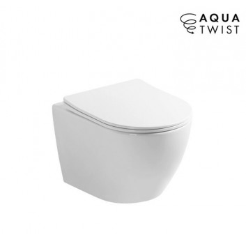 Miska WC wisząca EMPORIA NOX 1.1, 53x36x32 cm, bezrantowa, system spłukiwania wirowego AquaTwist, z deską wolnoopadającą slim