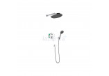 Zestaw natryskowy Hansgrohe WallStoris, natynkowy, bateria termostatyczna, 1 wyjście wody, z koszem, wieszakiem i suwakiem, czarny mat