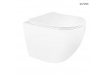 Zestaw Oltens Hamnes Stille miska wisząca WC PureRim 35,5x52 cm, z powłoką SmartClean z deską wolnoopadającą Slim - biała