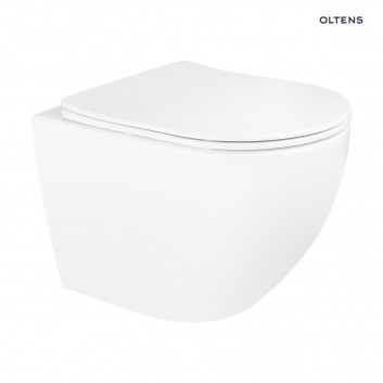 Zestaw Oltens Hamnes Stille miska WC wisząca PureRim z powłoką SmartClean z deską wolnoopadającą