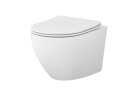 Zestaw Cersanit SET C502: Miska WC wisząca Cersanit Desse Pro Oval Tornado 36x49 cm z deską duroplastową Slim - biała