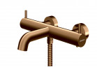 Bateria wannowo-prysznicowa Kohlman Axel Brushed Copper termostatyczna, natynkowa - szczotkowana miedź