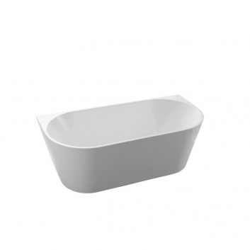 Wanna wolnostojąca Emporia Mega-N 150x75x69 cm akrylowa, z białym korkiem, z przelewem szczelinowym - biała