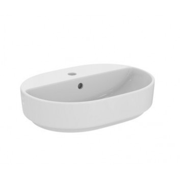Umywalka nablatowa Ideal Standard Ipalyss owalna z cienkimi ściankami 60x38cm - biała