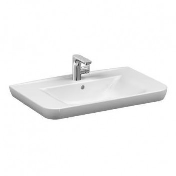 Umywalka wpuszczana w blat Vitra S20 53x46 cm, bez przelewu, z otworem na baterie - biała