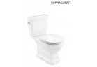 Miska WC Roca Carmen Rimless do kompaktu 67x37cm odpływ podwójny, Superglaze, biały