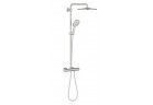 System prysznicowy Grohe Rainshower SmartActive 310, natynkowy, bateria termostatyczna, 2 wyjścia wody, deszczownica okrągła, Stal Szczotkowana