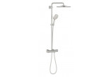 System prysznicowy Grohe Rainshower SmartActive 310, natynkowy, bateria termostatyczna, 2 wyjścia wody, deszczownica okrągła, Stal Szczotkowana