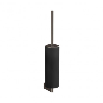 Szczotka wc Gessi Ingranaggio, ścienna, z czarną ceramiką - Black Metal Brushed PVD