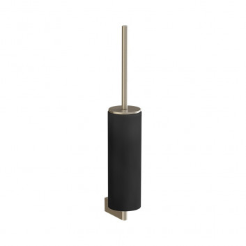 Szczotka wc Gessi Ingranaggio, ścienna, z czarną ceramiką - Black Metal Brushed PVD