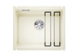 Zlewozmywak ceramiczny Blanco Etagon 500-U 54x45,6 cm jednokomorowy, Ceramika PuraPlus z korkiem InFino plus szyny - magnolia połysk 