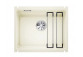 Zlewozmywak ceramiczny Blanco Etagon 500-U 54x45,6 cm jednokomorowy, Ceramika PuraPlus z korkiem InFino plus szyny - biały połysk 525149 