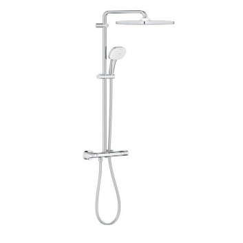System prysznicowy Grohe Euphoria System 260 z termostatem do montażu ściennego, z deszczownicą okrągłą 26 cm - phantom black