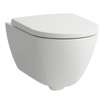 Miska WC Laufen Pro wisząca, 36,5 x 53 cm, Rimless, z powłoką Clean Coat - biała