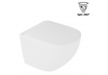 Miska wisząca WC Excellent Luqa 48 cm, wisząca, bezrantowa, deska wolnoopadająca, z system spłukiwania Spin 360, biały mat