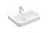 Umywalka nablatowa Villeroy & Boch O.novo, 55x46cm, z przelewem, otwór na baterię, Weiss Alpin CeramicPlus