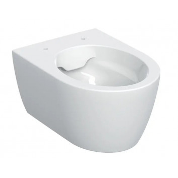 Miska WC wisząca Geberit iCon 53x36 cm, bez kołnierza, spłukiwanie wirowe z deską wolnoopadającą - biała