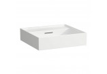 Umywalka ścienna Laufen Kartell prostokątna 80x46 cm, bez otworu na baterie, z przelewem - biała