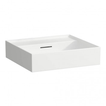 Umywalka ścienna Laufen Kartell prostokątna 80x46 cm, bez otworu na baterie, z przelewem - biała