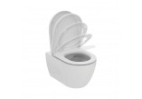 Zestaw Ideal Standard Ellise miska WC 36,5x54,5 cm, bez kołnierza + deska wolnoopadająca - biała