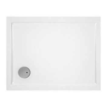 Brodzik konglomeratowy Ronal Livada W20AS 80x90 cm, prostokątny - biały