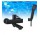 Bateria wannowa z zestawem prysznicowym Omnires Darling ścienna black wylewka 18cm  - czarny mat