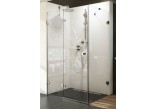 Drzwi prysznicowe i ścianka stała BSDPS 80x80 P Ravak Brilliant z wejściem z przodu - wersja prawa, chrom + transparent- sanitbuy.pl