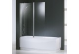 Parawan nawannowy Novellini Aurora 2 - 120x150 cm, profil srebrny, szkło przezroczyste