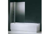 Parawan nawannowy Novellini Aurora 3 z elementem stałym - 98x150 cm, profil srebrny, szkło przezroczyste 