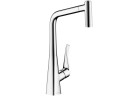 Bateria kuchenna Hansgrohe Metris z wyciągana wylewką z przęłącznikiem, chrom