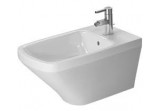 Bidet wiszący, Duravit DuraStyle, 370x620 mm, 1-otworowy, Biały Alpin WonderGliss