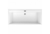 Wanna prostokątna Villeroy&Boch Squaro Edge 12, 170x75 cm z nóżkami i systemem przelewowo-odpływowym, Quaryl, biały Alpin