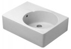Umywalka wiszaca, Duravit Scola, 61,5x46 cm, komora z prawej strony, 1-otworowa, Biały Alpin