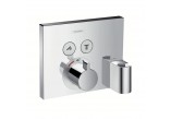 Bateria termostatyczna Hansgrohe ShowerSelect dla 2 odbiorników z Fixfit i Porter, Element zewnętrzny, montaż podtynkowy, chrom