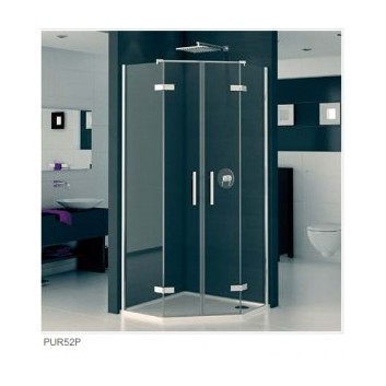Drzwi do kabiny pięciokątnej  dwuczęściowe SanSwiss Pur PUR51 prawe  45 - 100 cm, chrom, szkło przeźroczyste (montaż z profilem)- sanitbuy.pl
