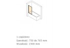 Parawan nawannowy Huppe Design Pure - 1-częściowy 750 mm, chrom eloxal, przeźroczyste 