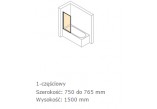 Parawan nawannowy Huppe 501 Design Pure - 1-częściowy 75 cm, profil biały, szkło przeźroczyste- sanitbuy.pl