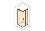 Kabina narożna Huppe Aura drzwi suwane 90x90 cm, wys. 190 cm, profil srebrny mat, szkło przeźroczyste
