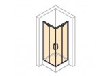 Kabina narożna drzwi suwane Huppe Aura 90x90 cm, wys. 200 cm, profil chrom eloxal, szkło przeźroczyste