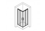 Kabina narożna drzwi suwane Huppe Aura 100x100 cm, wys. 200 cm, profil chrom eloxal, szkło przeźroczyste