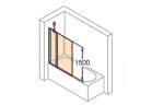 Parawan nawannowy Huppe Design Pure - 2-częściowy 95 cm, profil srebrny mat, szkło przeźroczyste